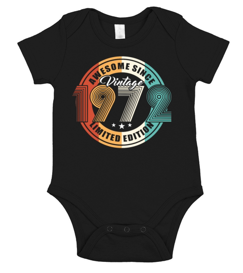 50th birthday vintage 1972 awesome since 1972 Short Sleeve Baby One-Piece