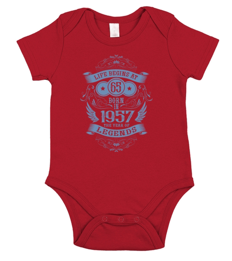 65th Birthday Gifts 1957 Vintage Birthday Saying Short Sleeve Baby One-Piece