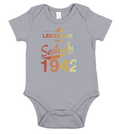 80th Birthday 80 Year Old Born September 1942 Gift Short Sleeve Baby One-Piece