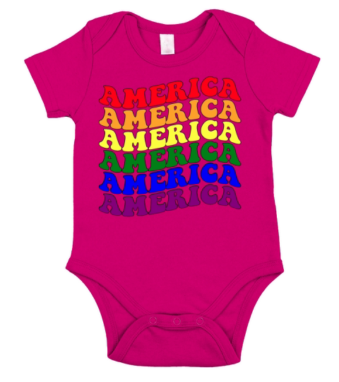 America Merica LGBT Short Sleeve Baby One-Piece