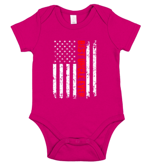 Best Uncle Ever American Flag Tshirt Gift For Uncle Short Sleeve Baby One-Piece
