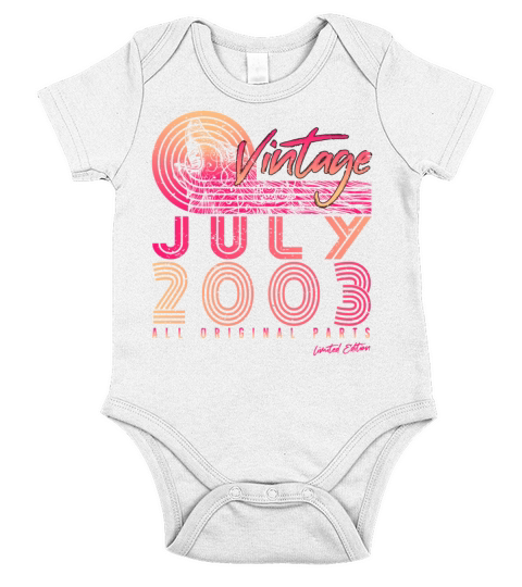 Birth Month July 2003 Short Sleeve Baby One-Piece