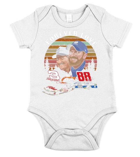 Dale Earnhardt Jr. and his Dad Forever love t-shirt Short Sleeve Baby One-Piece