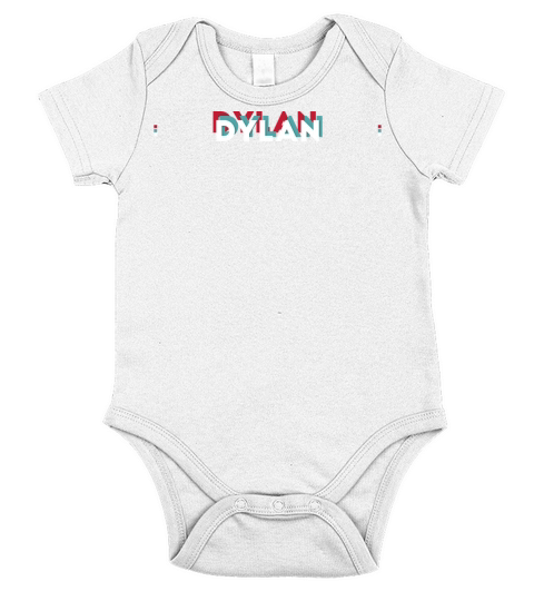 Dylan Name - Funny Name Dylan 80s theme Short Sleeve Baby One-Piece
