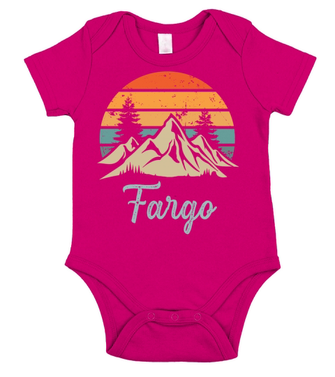Fargo Retro Vintage Mountain Sunset Outdoors Wilde Short Sleeve Baby One-Piece
