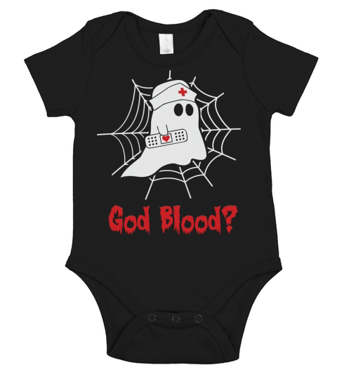 God Blood Funny Boo Halloween Short Sleeve Baby One-Piece