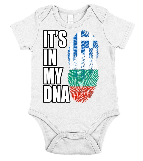 Greek And Bulgarian Mix Heritage DNA Flag Short Sleeve Baby One-Piece