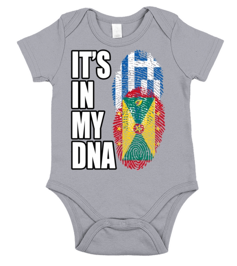 Grenadian And Greek Mix Heritage DNA Flag Short Sleeve Baby One-Piece