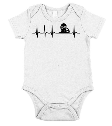 Heart Frequency Scuba Diving Diver Lovers Gifts Short Sleeve Baby One-Piece