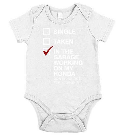 In The Garage Working On My Honda Hoodie Short Sleeve Baby One-Piece