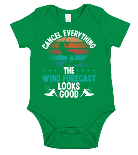 Kitesurfing Vintage Wind Forecast Kiteboarding Short Sleeve Baby One-Piece
