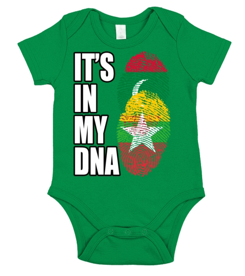 Maldivian And Burmese Mix Heritage DNA Flag Short Sleeve Baby One-Piece