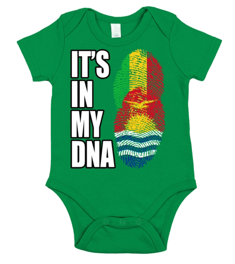 Malian And Kiribati Mix Heritage DNA Flag Short Sleeve Baby One-Piece