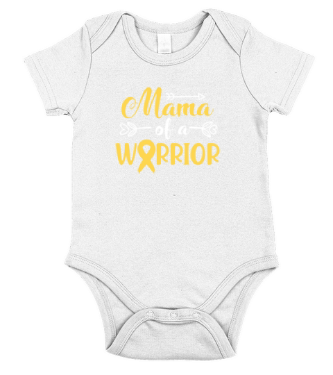 Mama of A Warrior Childhood Cancer Short Sleeve Baby One-Piece