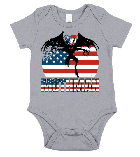 Mothman Cryptid 4th of July USA US Flag Short Sleeve Baby One-Piece