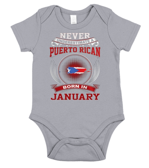 NEVER-PUERTO RICAN-JANUARY Short Sleeve Baby One-Piece