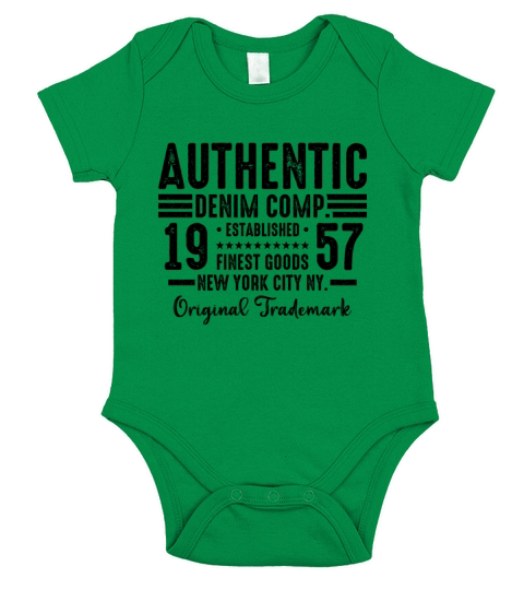 New York City Born In 1957 Vintage Birthday Short Sleeve Baby One-Piece