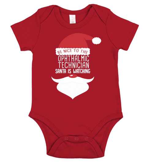 OPHTHALMIC TECHNICIAN Santa Watching Short Sleeve Baby One-Piece