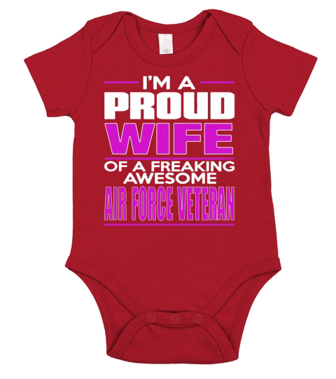PROUD WIFE - AIR FORCE VETERAN Short Sleeve Baby One-Piece