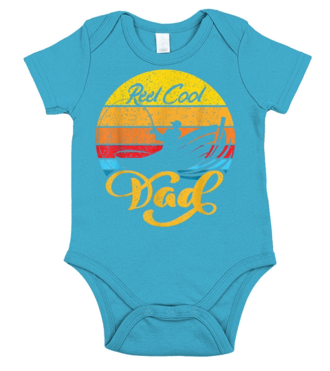 Reel Cool Dad Fishing Fathers Day Short Sleeve Baby One-Piece