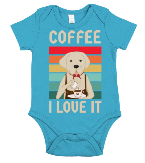 Retro Vintage dog - coffee i love it Short Sleeve Baby One-Piece