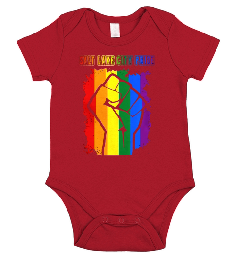 Salt Lake City Pride LGBT RAINBOW FLAG Short Sleeve Baby One-Piece