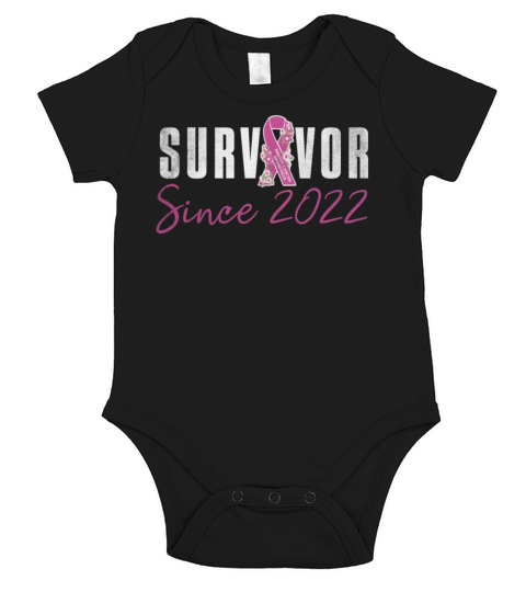 Survivor Since 2022 Breast Cancer Awareness Pink Short Sleeve Baby One-Piece