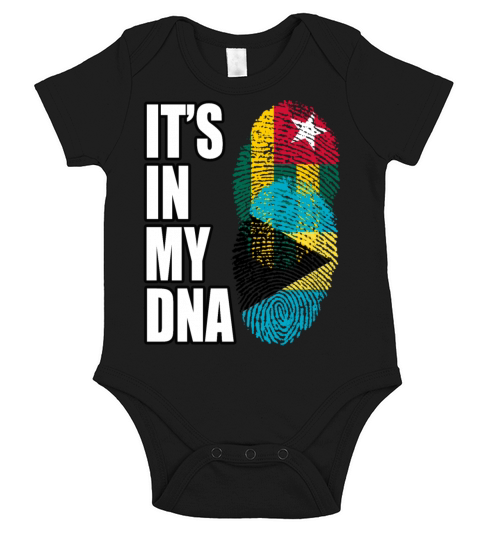 Togolese And Bahamian Mix Heritage DNA Flag Short Sleeve Baby One-Piece