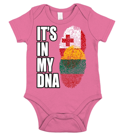 Tongan And Lithuanian Mix Heritage DNA Flag Short Sleeve Baby One-Piece