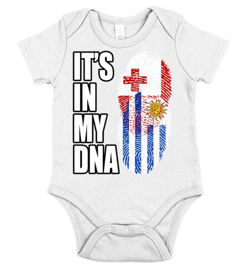 Tongan And Uruguayan Mix Heritage DNA Flag Short Sleeve Baby One-Piece