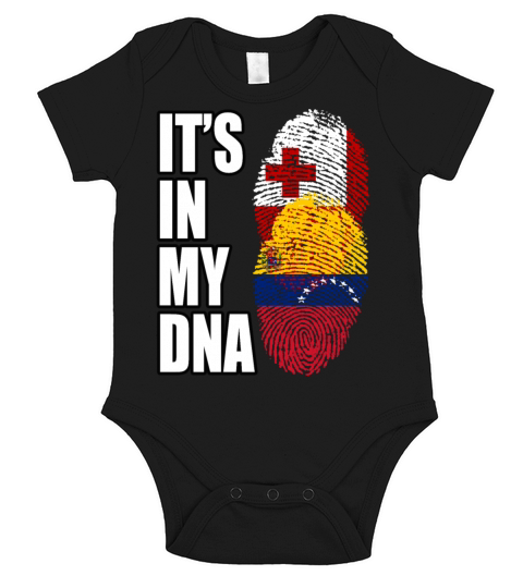Tongan And Venezuelan Mix Heritage DNA Flag Short Sleeve Baby One-Piece