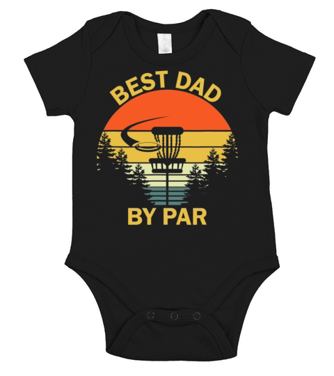 Vintage Best Dad By Par Disc Golf Fathers Day Short Sleeve Baby One-Piece