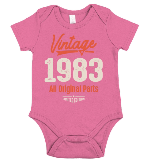Vintage Born in 1983 - 39th Birthday Retro Short Sleeve Baby One-Piece