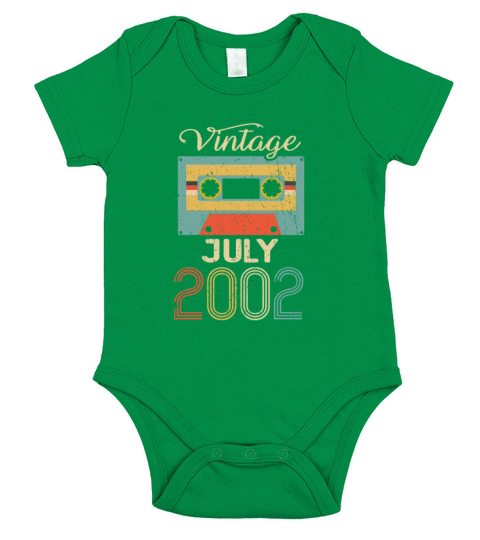Vintage July 2002 20th Birthday 20 Year Gift Short Sleeve Baby One-Piece