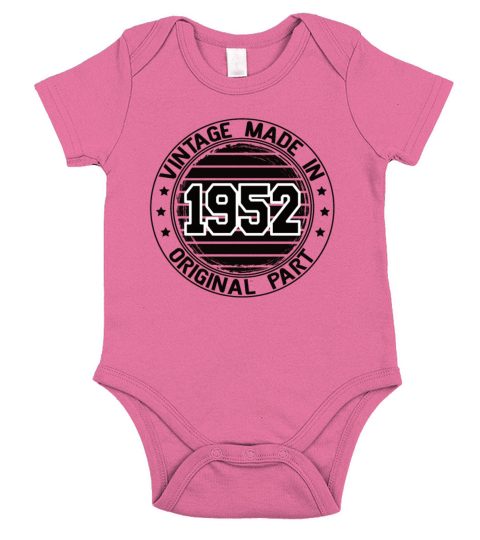 Vintage Made In 1952 Original Part Birthday 1952 Short Sleeve Baby One-Piece
