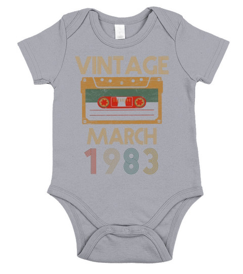 Vintage march 1983 - Unisex Long Sleeve Short Sleeve Baby One-Piece