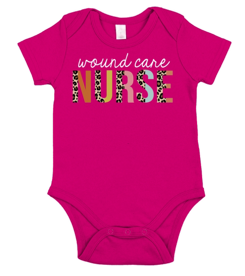 Wound-Care Nurse Colorful Leopard Print Funny Short Sleeve Baby One-Piece
