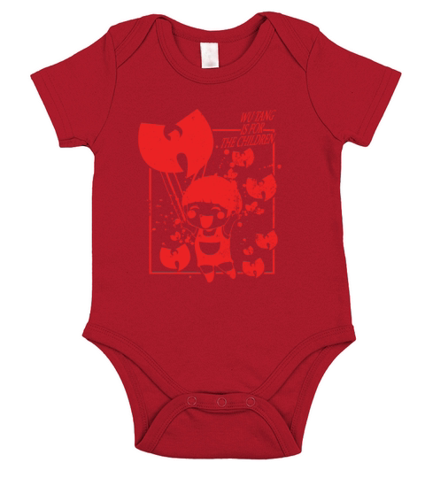 wutang is for the children red Short Sleeve Baby One-Piece