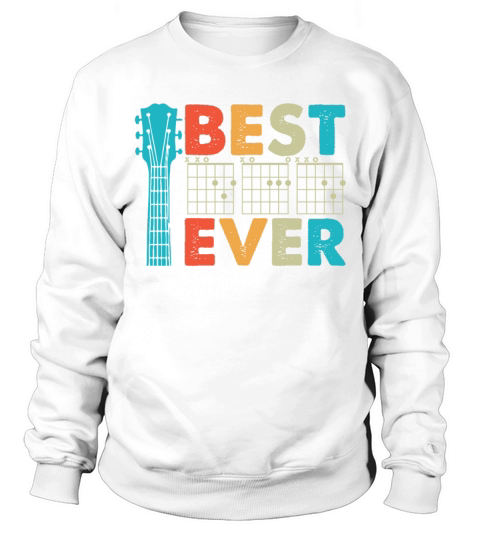 Best Dad Ever Funny Guitar Lover Vintage Father Sweatshirt Unisex