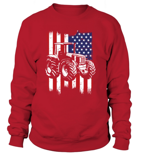 Farm Tractor Usa Flag Patriotic Vintage Sweatshirt Unisex