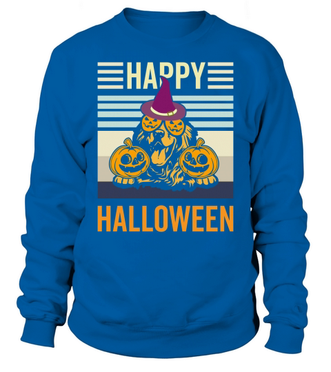 Golden Retriever Halloween Cape Funny Vintage Happy Halloween Sweatshirt Unisex