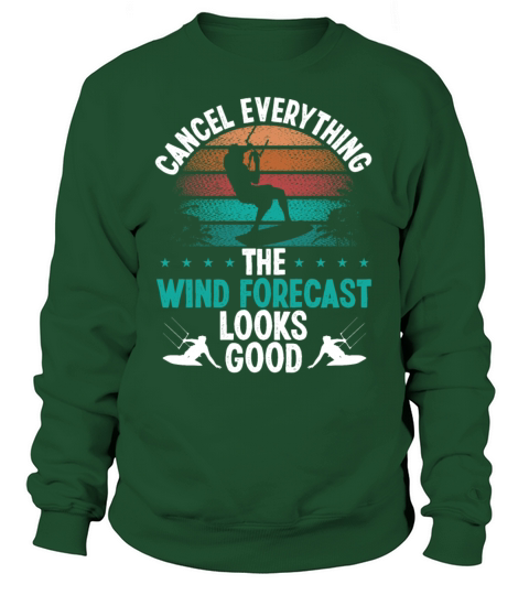 Kitesurfing Vintage Wind Forecast Kiteboarding Sweatshirt Unisex