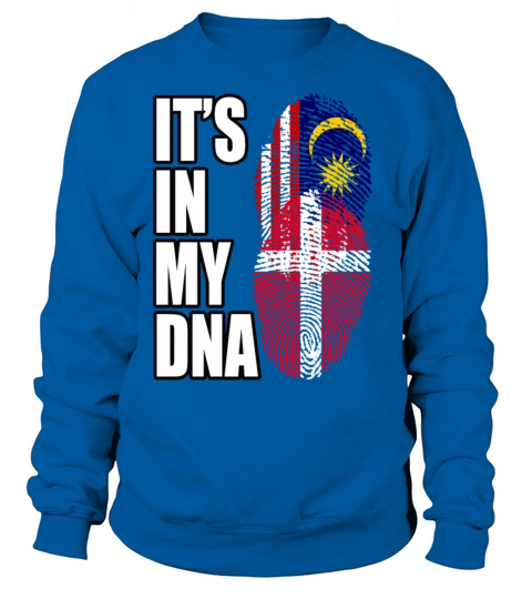 Malaysian And Danish Mix Heritage DNA Flag Sweatshirt Unisex