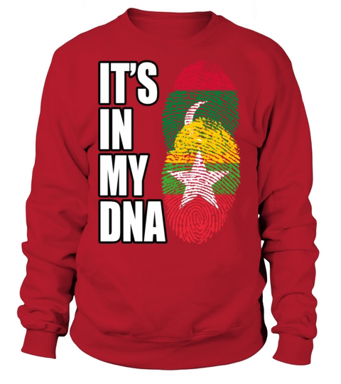 Maldivian And Burmese Mix Heritage DNA Flag Sweatshirt Unisex
