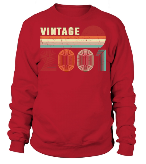 Vintage 2001 Boys Girls 21 Years Old 21st Birthday Sweatshirt Unisex