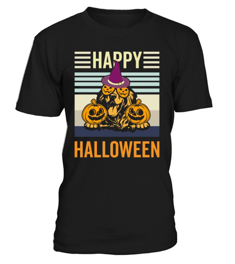 Golden Retriever Halloween Cape Funny Vintage Happy Halloween T-Shirt Unisex