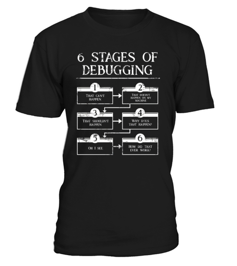 Programmer  6 Stages Of Debugging Computer Programming T-Shirt Unisex
