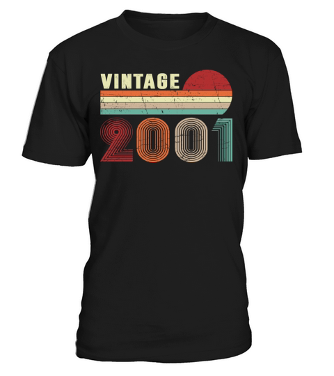 Vintage 2001 Boys Girls 21 Years Old 21st Birthday T-Shirt Unisex