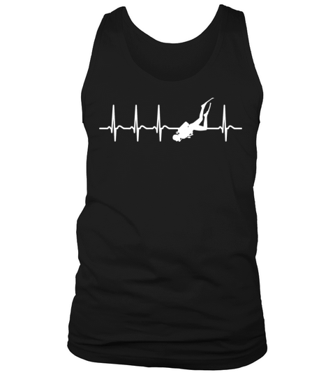 Funny Cool Heart Frequency Scuba Diving Diver Tank Top Unisex