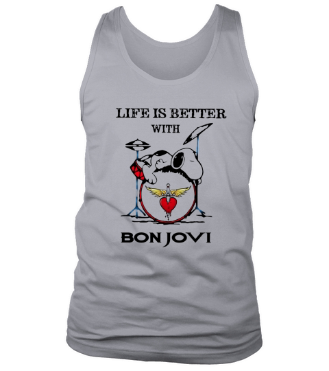 Life Is Better With Bon Jovi Snoopy Rock Band Tank Top Unisex
